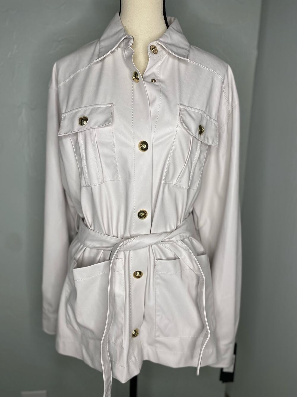 Pinko White Faux Leather Women’s Jacket